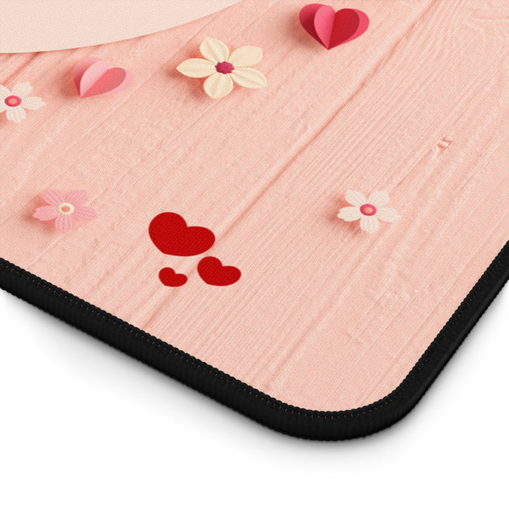 personalized mothers day desk mat with QR code gift for mom - close view