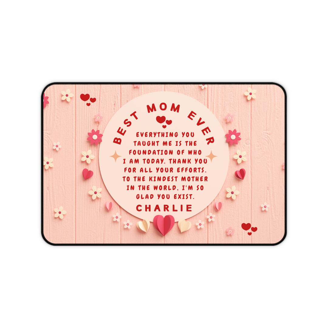 Pink doormat with &