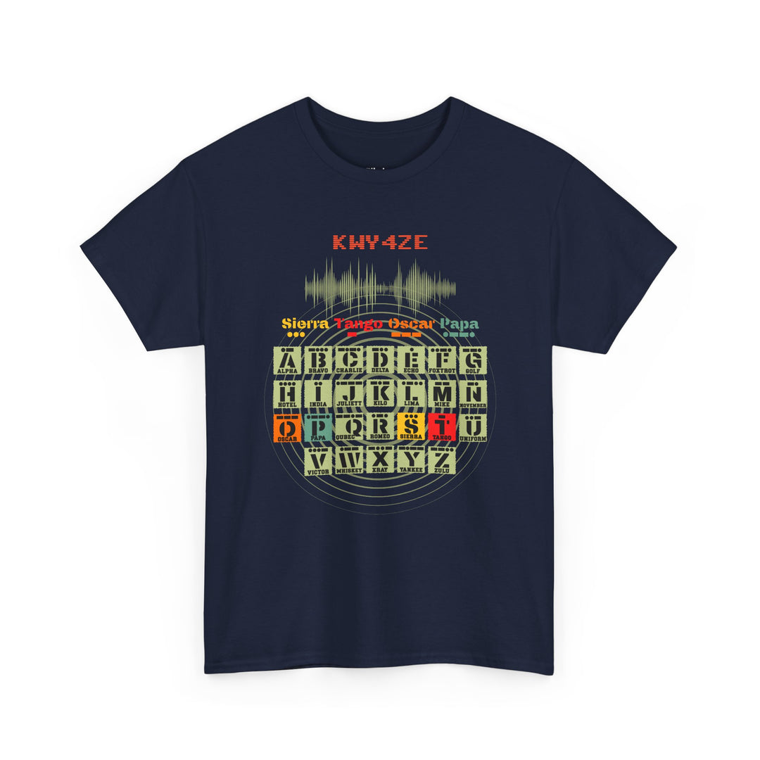Personalized Morse code T-shirt for ham radio operator with custom amateur radio callsign
