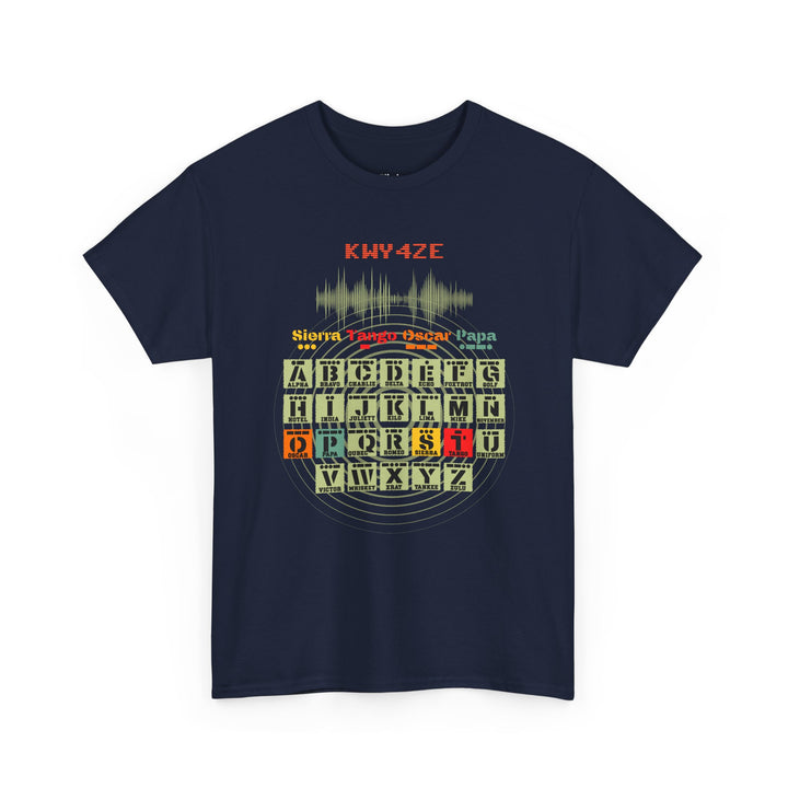 Personalized Morse code T-shirt for ham radio operator with custom amateur radio callsign