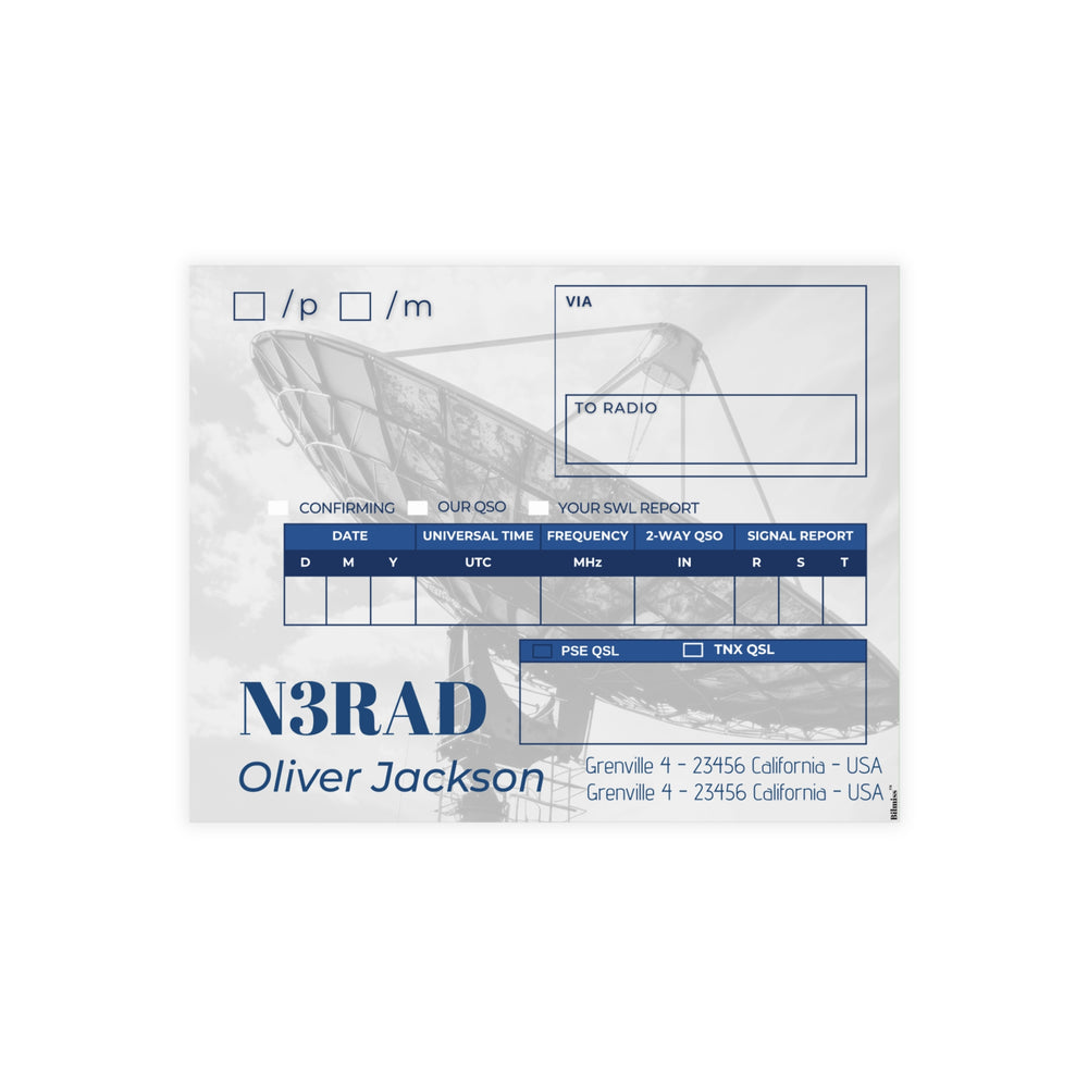 Professional personalized ham radio QSL cards for DXing, contesting, bureau exchanges, and everyday amateur radio contacts