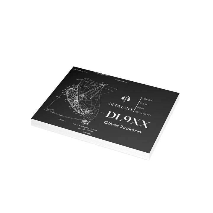 Ham radio qsl card with radio telescope design - 10 pcs