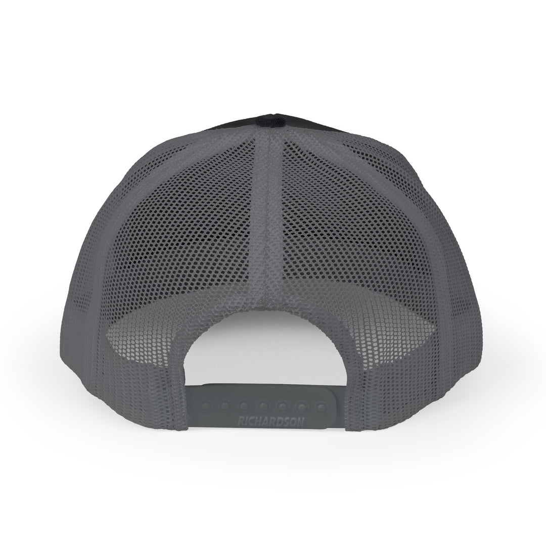 Back view of Richardson 112 mesh trucker hat for amateur radio operators - grey