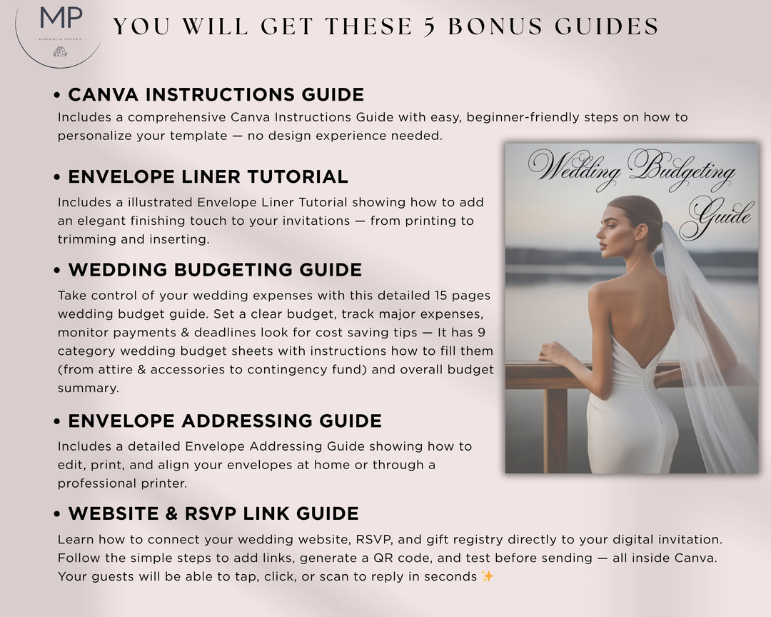 Burnt Orange Wedding Invitation Set | Minimalia Paperie Terracotta Canva Invite